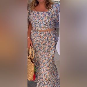 Petal & Pup blue & pink flora Two piece set (Mvn the label)